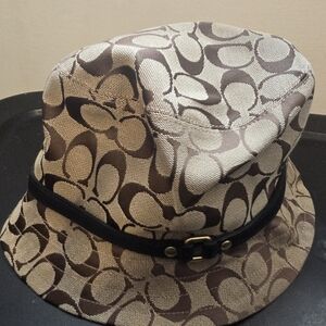 Coach Signature Jacquard Bucket Hat, Brown, Sz. XS/S.